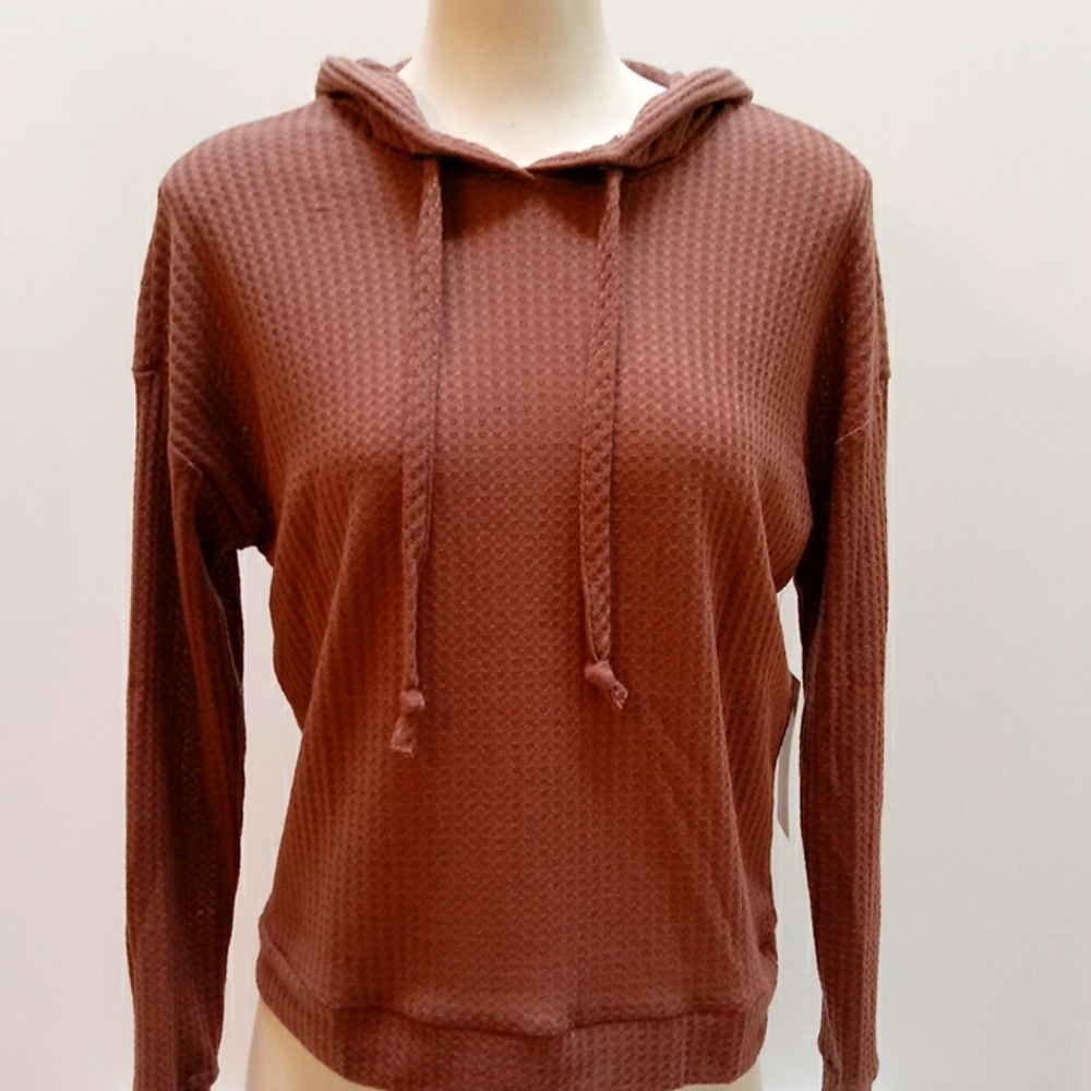 Passport Deep Rose long sleeve hooded knit